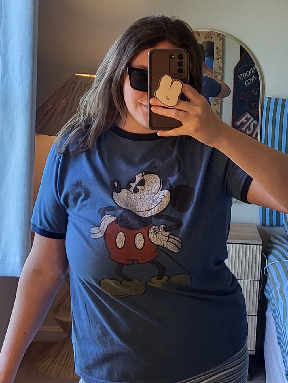 Vintage Style Mickey Mouse Graphic T-Shirt- Blue Basball Tee ✨️